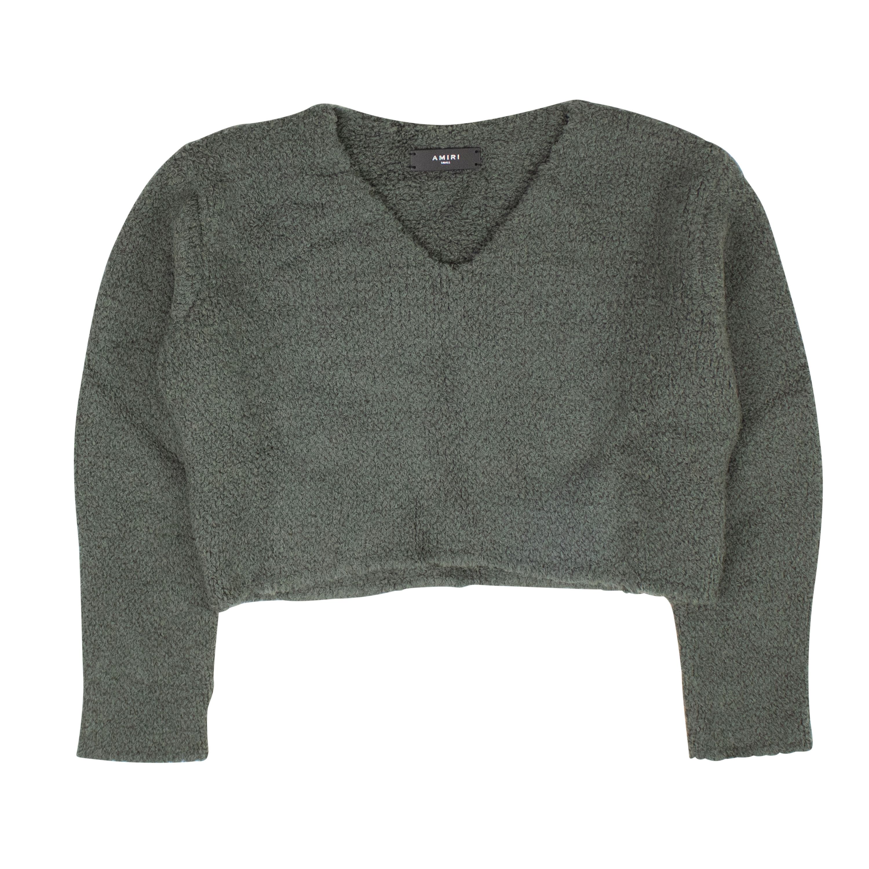 Image of Amiri Cropped Boucle Sweater Size Xs, Women's