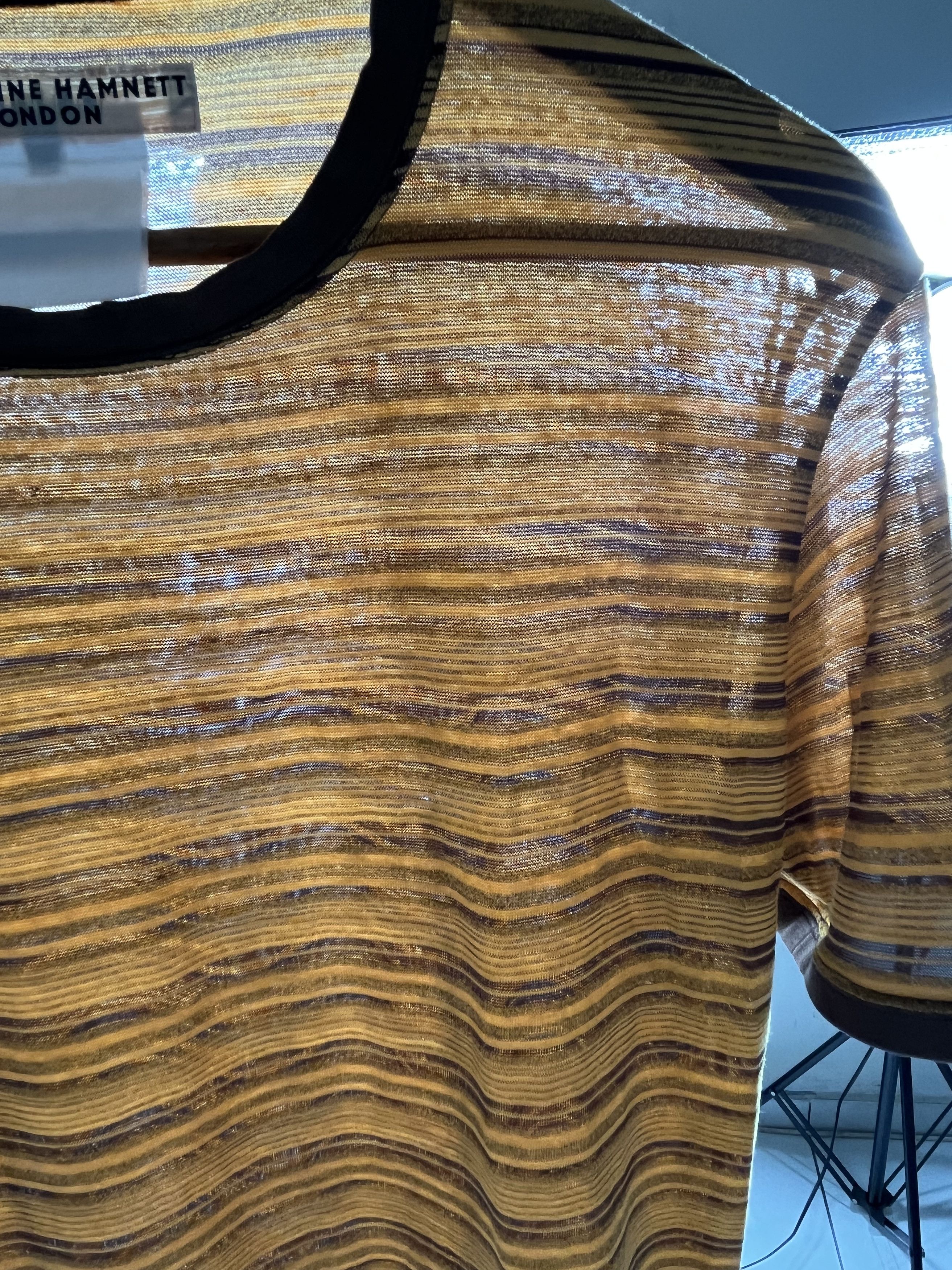 Japanese Brand Katharine Hamnett Stripes Oranje Brown Thin 00s Y2K Size US L / EU 52-54 / 3 - 3 Thumbnail
