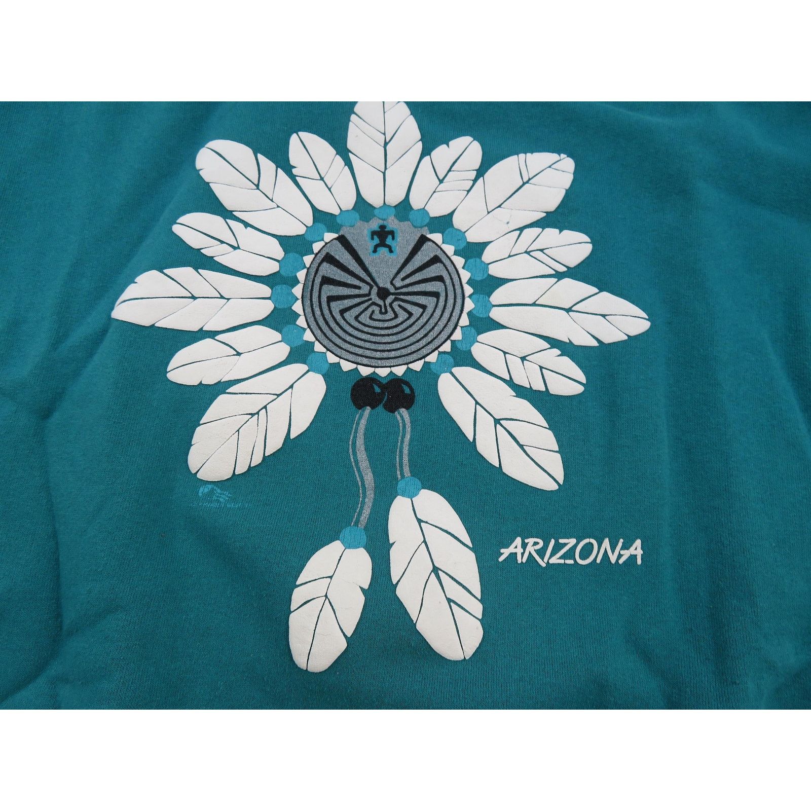 Other Akimel O'odham Aztec Arizona Sweatshirt Green Sz L-XL 1990s Size US L / EU 52-54 / 3 - 5 Thumbnail