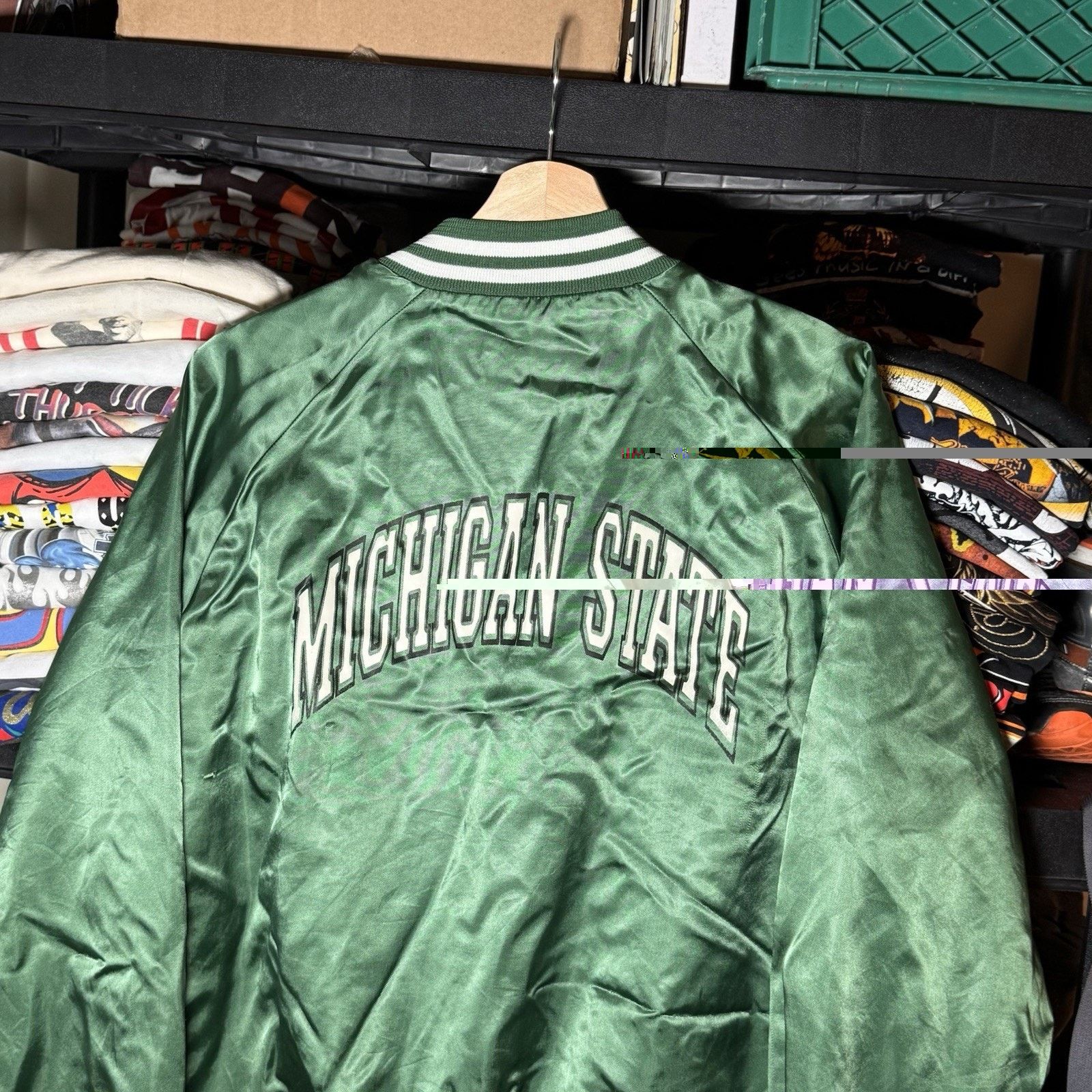Chalk Line × Vintage VTG Chalkline Michigan St. Spartans Satin Bomber Jacket XL Size US XL / EU 56 / 4 - 2 Thumbnail