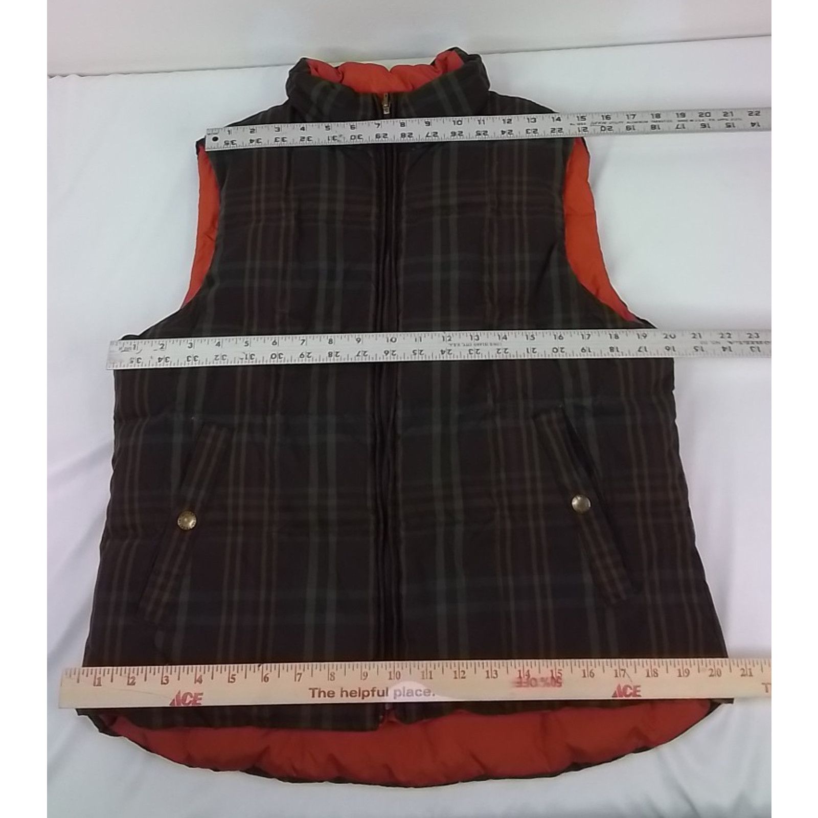 Ralph Lauren Ralph Lauren Reversible Vest Men's L Plaid/Orange #J2997 Size US L / EU 52-54 / 3 - 10 Thumbnail