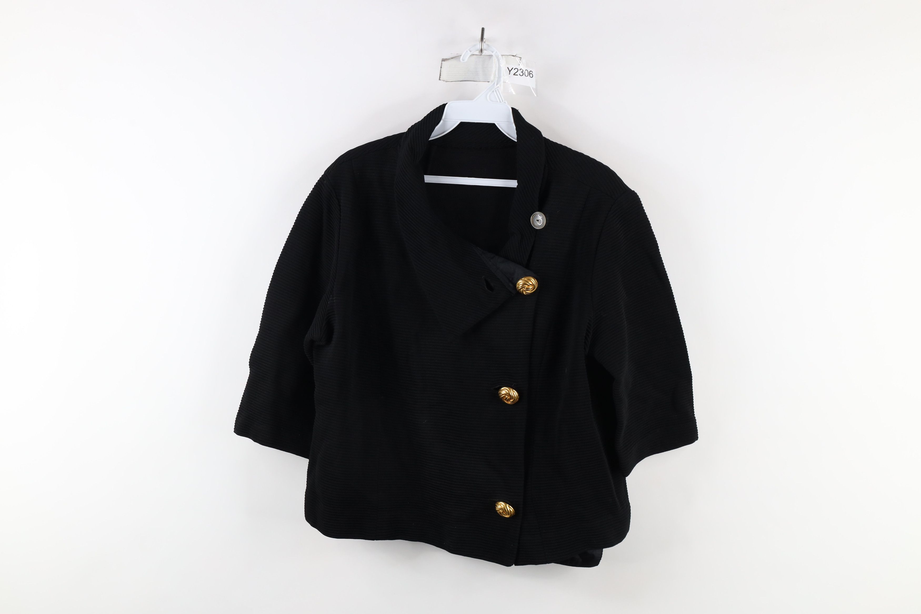 Vintage Vintage 50s 60s Streetwear Asymmetrical Ribbed Blazer Jacket Size XXL / US 16-18 / IT 52-54 - 1 Thumbnail