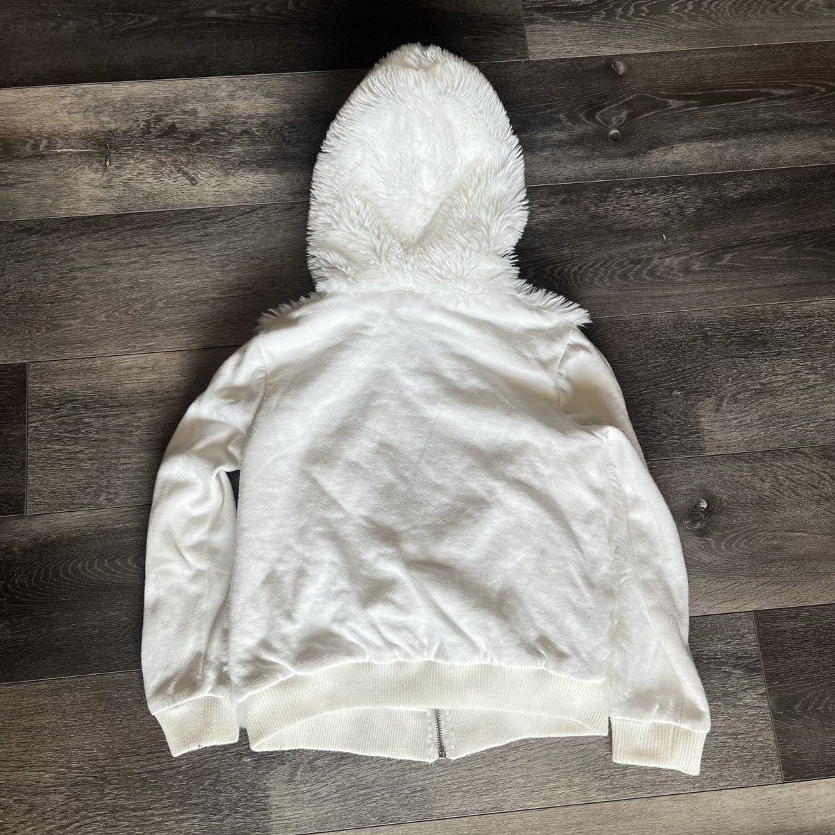 Guess Vintage Y2K 2000s Guess Jeans Faux Fur Zip Up Hoodie White Size XS / US 0-2 / IT 36-38 - 2 Thumbnail