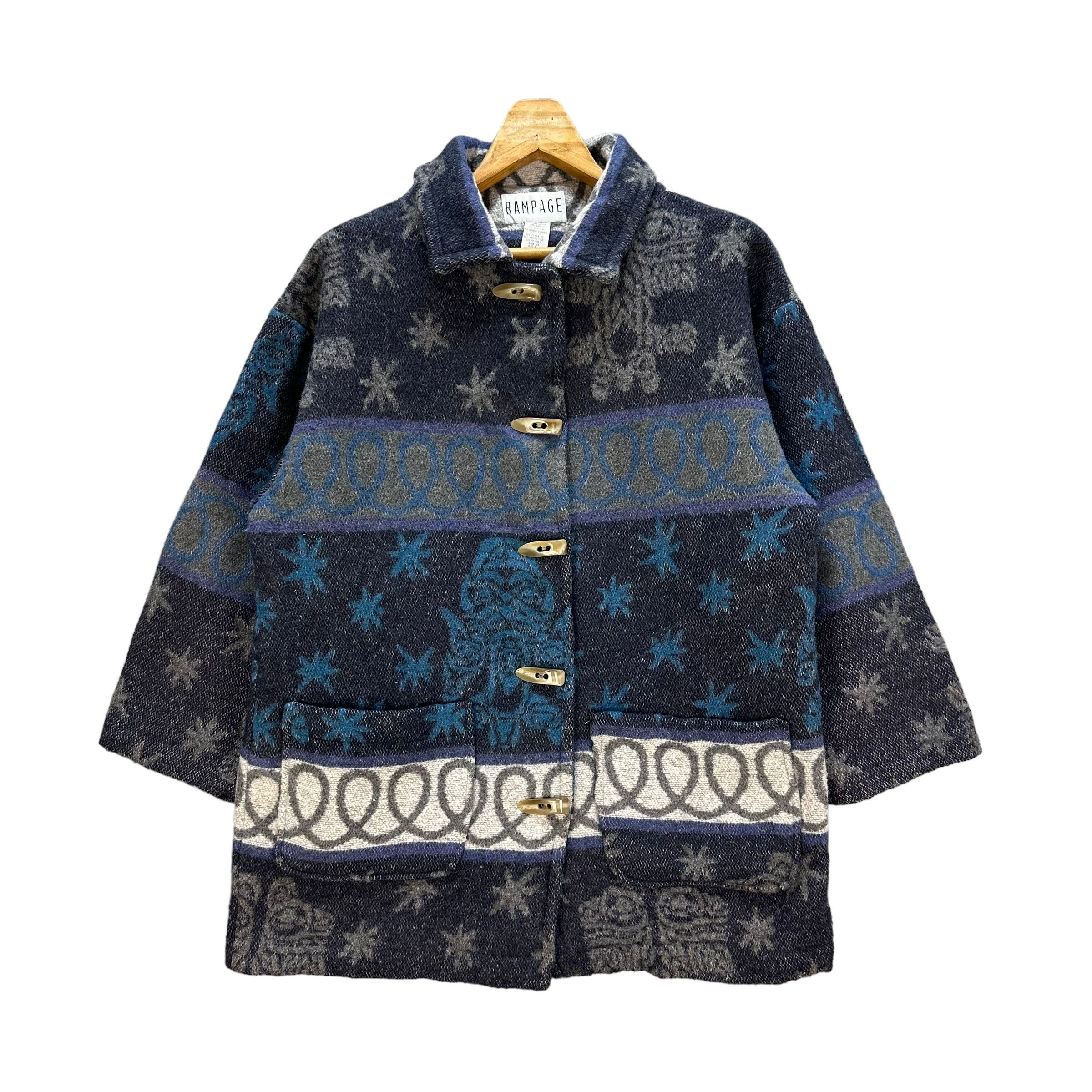 Other Vintage RAMPAGE Motif Design Overprint Duffle Coat #A8-0194 Size US S / EU 44-46 / 1 - 1 Thumbnail