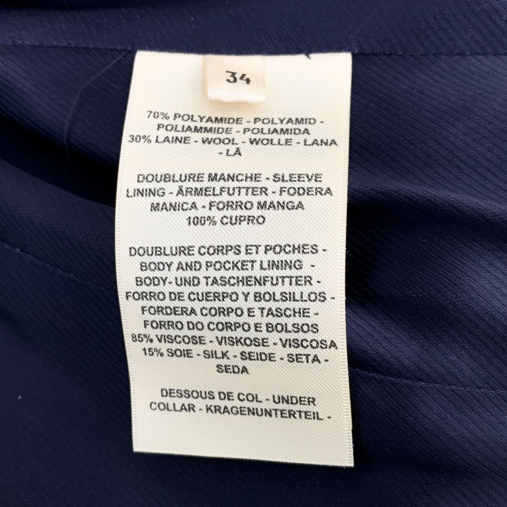 Hermes Hermès Black Double-Breasted Wool-Blend Blazer Size 34 XXS M Size XS / US 0-2 / IT 36-38 - 3 Thumbnail