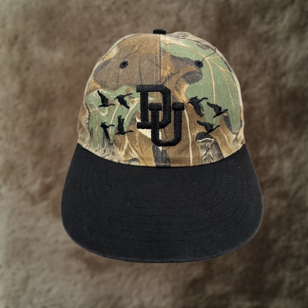 Vintage Vintage Ducks Unlimited Committee Hat Cap Strap Back Adjustable Brown Camo Hunting Size ONE SIZE - 1 Thumbnail