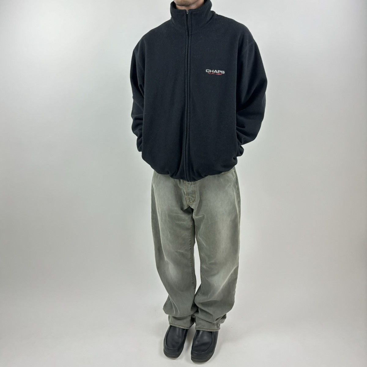Chaps Ralph Lauren × Ralph Lauren × Vintage vintage 90s CHAPS RALPH LAUREN Fleece Spellout zip-up jacket Size US XL / EU 56 / 4 - 2 Thumbnail