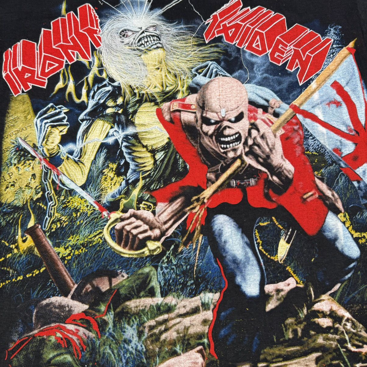 Band Tees Vintage 90s Iron Maiden ‘The Trooper’ All Over Euro T Shirt Size US XL / EU 56 / 4 - 4 Thumbnail