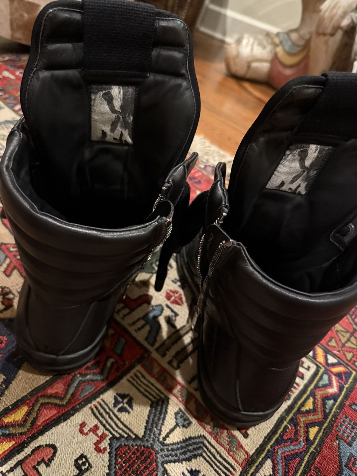 Rick Owens Rick owens SS25 jumbo lace triple black geo basket Size US 12 / EU 45 - 4 Thumbnail