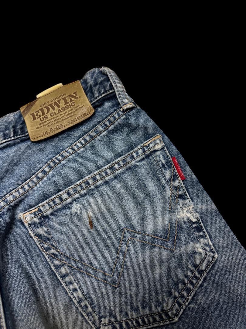 Edwin BAGGY Edwin Us Classic Thrashed Mudwash distressed Wide Jean Size US 29 - 19 Thumbnail