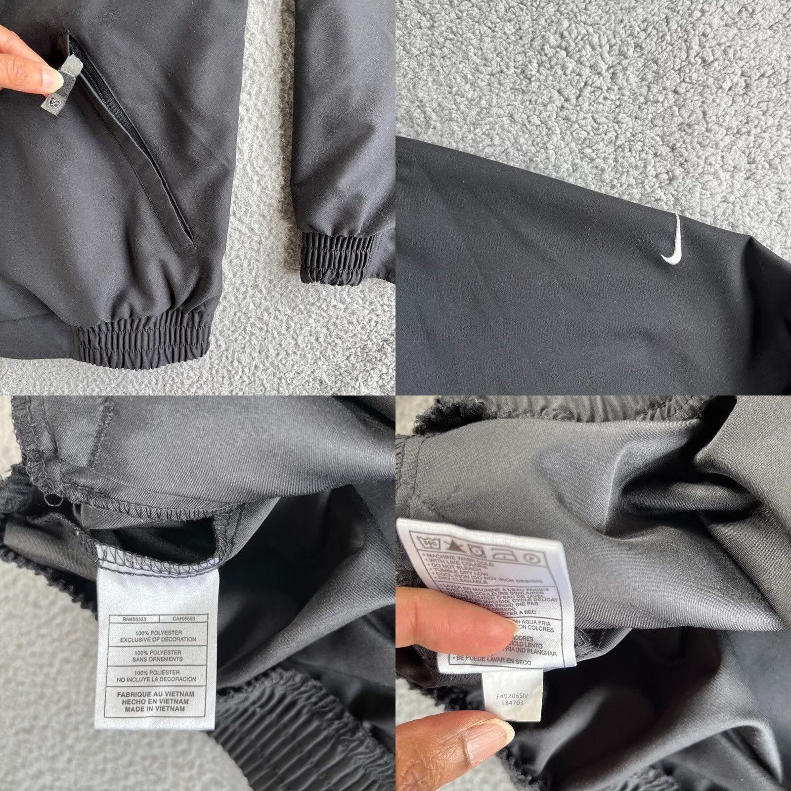 Nike VINTAGE Nike Jacket Mens Large Black Windbreaker Golf Outdoors Pullover Zip Pockets Logo Run Sports Athleisure Casual 90s Mens Size US L / EU 52-54 / 3 - 8 Thumbnail