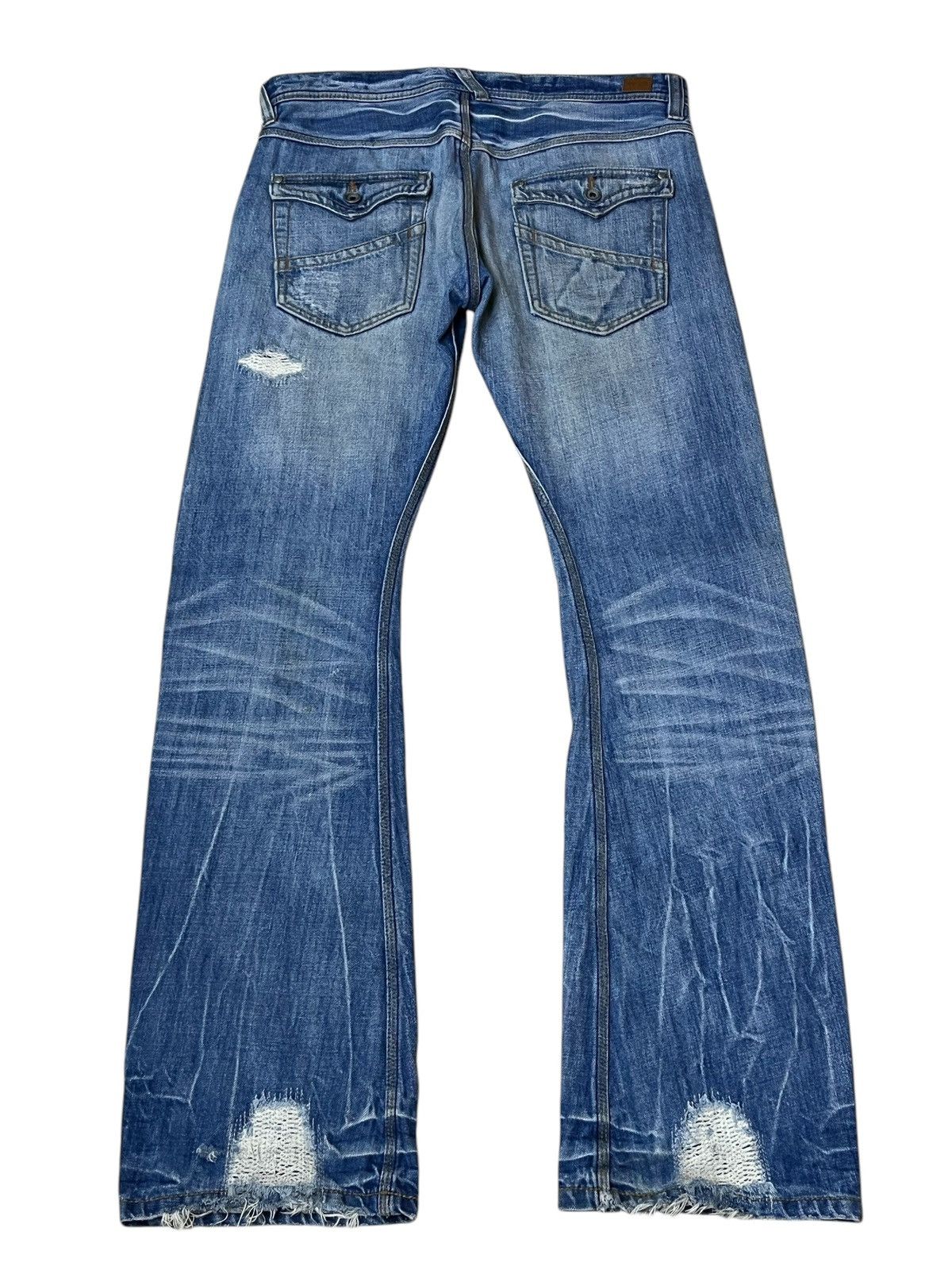 Nicole Club SICK🔥NICOLE CLUB FOR MEN DISTRESSED FLARED JEANS Size US 34 / EU 50 - 2 Thumbnail