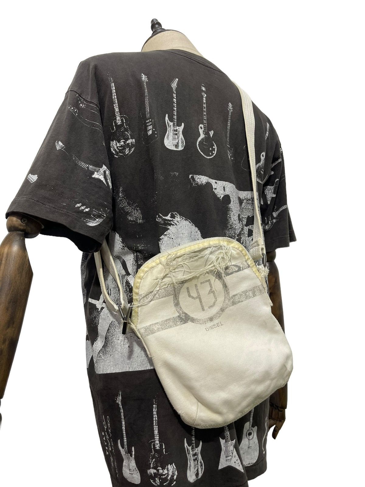 Diesel Cross Body Y2K Diesel Industries Distress Cotton Bag 1🟩 Size ONE SIZE - 1 Thumbnail