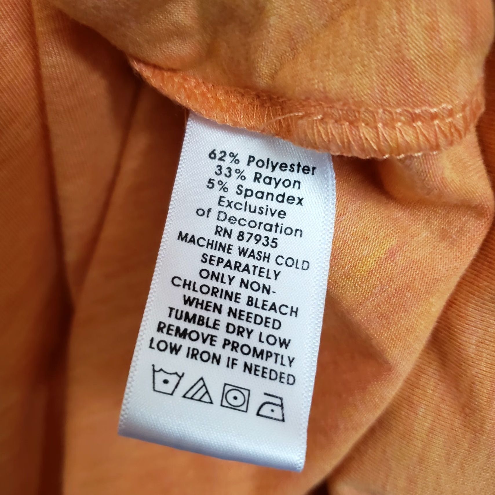 Vintage LOGO by Lori Goldstein Womens Top 2X Orange 3/4 Sleeve Pullover Blouse Shirt Women Size XXL / US 16-18 / IT 52-54 - 5 Thumbnail