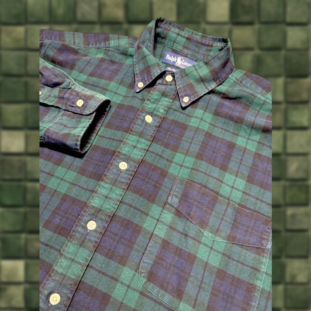 Ralph Lauren Ralph Lauren The Big Oxford Shirt Mens L Blackwatch Plaid Button-Up Shirt Size US L / EU 52-54 / 3 - 1 Thumbnail
