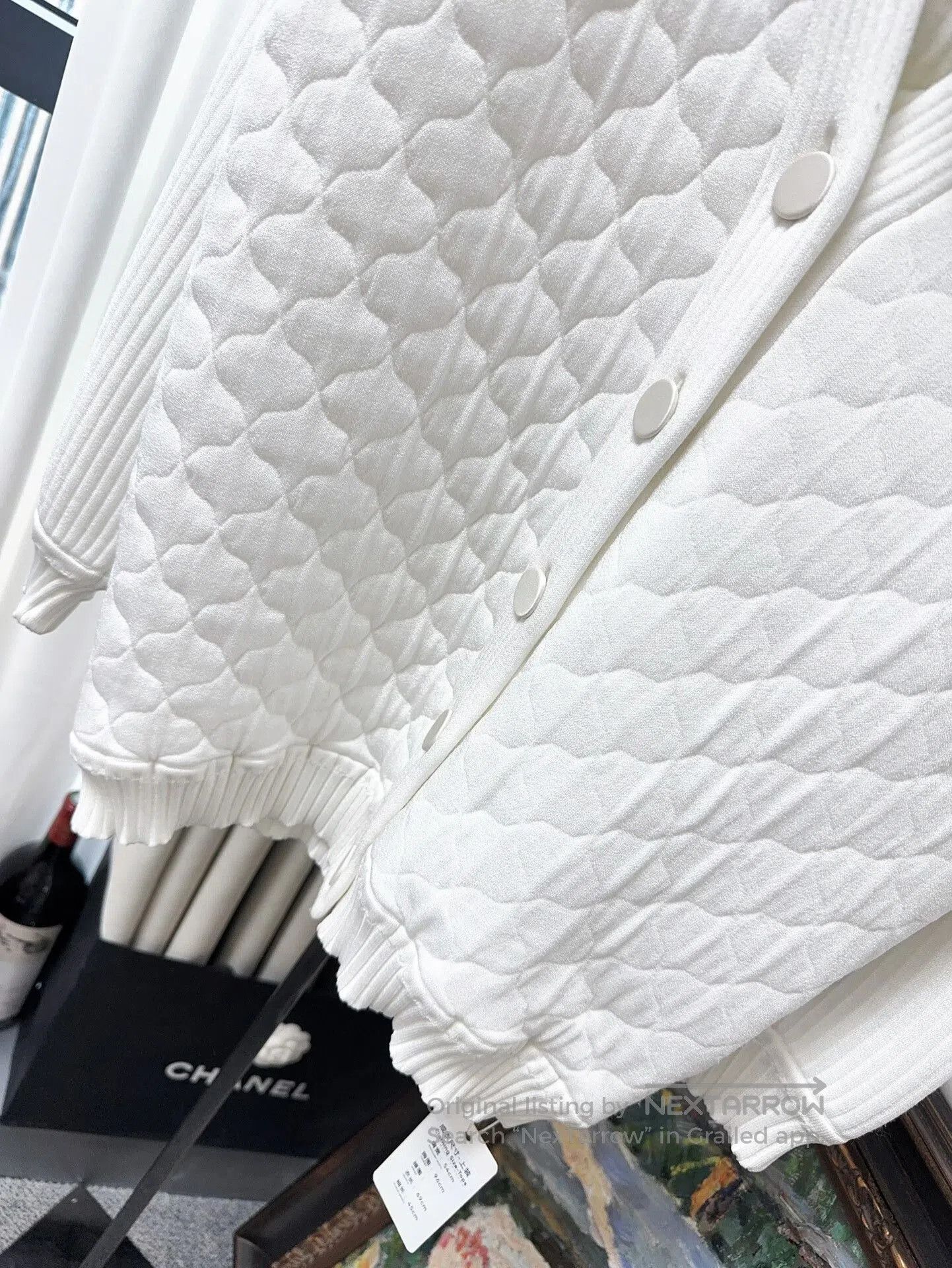 Fendi Fendi White Quilted Patterned Jacket. Size US M / EU 48-50 / 2 - 7 Thumbnail