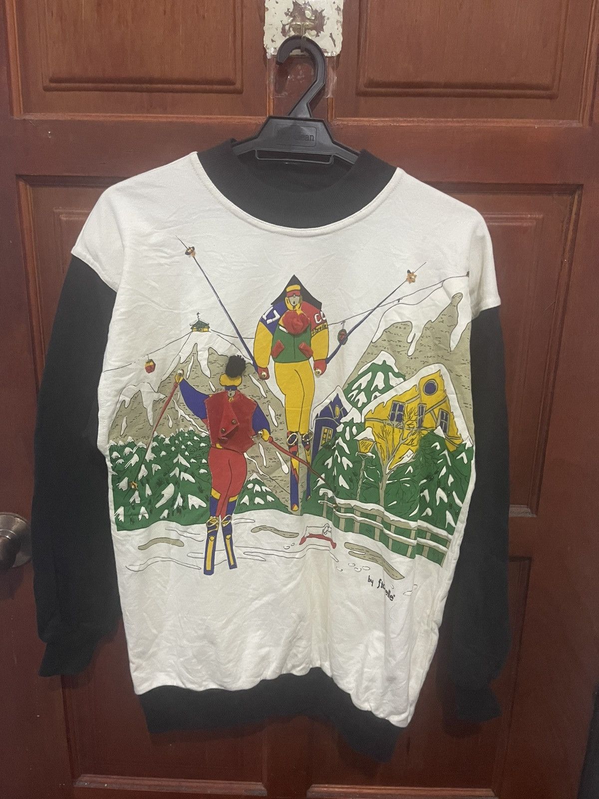 Japanese Brand Vintage 80s Fiorelle Sport Snow Board Art Design Sweatshirt Size M / US 6-8 / IT 42-44 - 1 Thumbnail