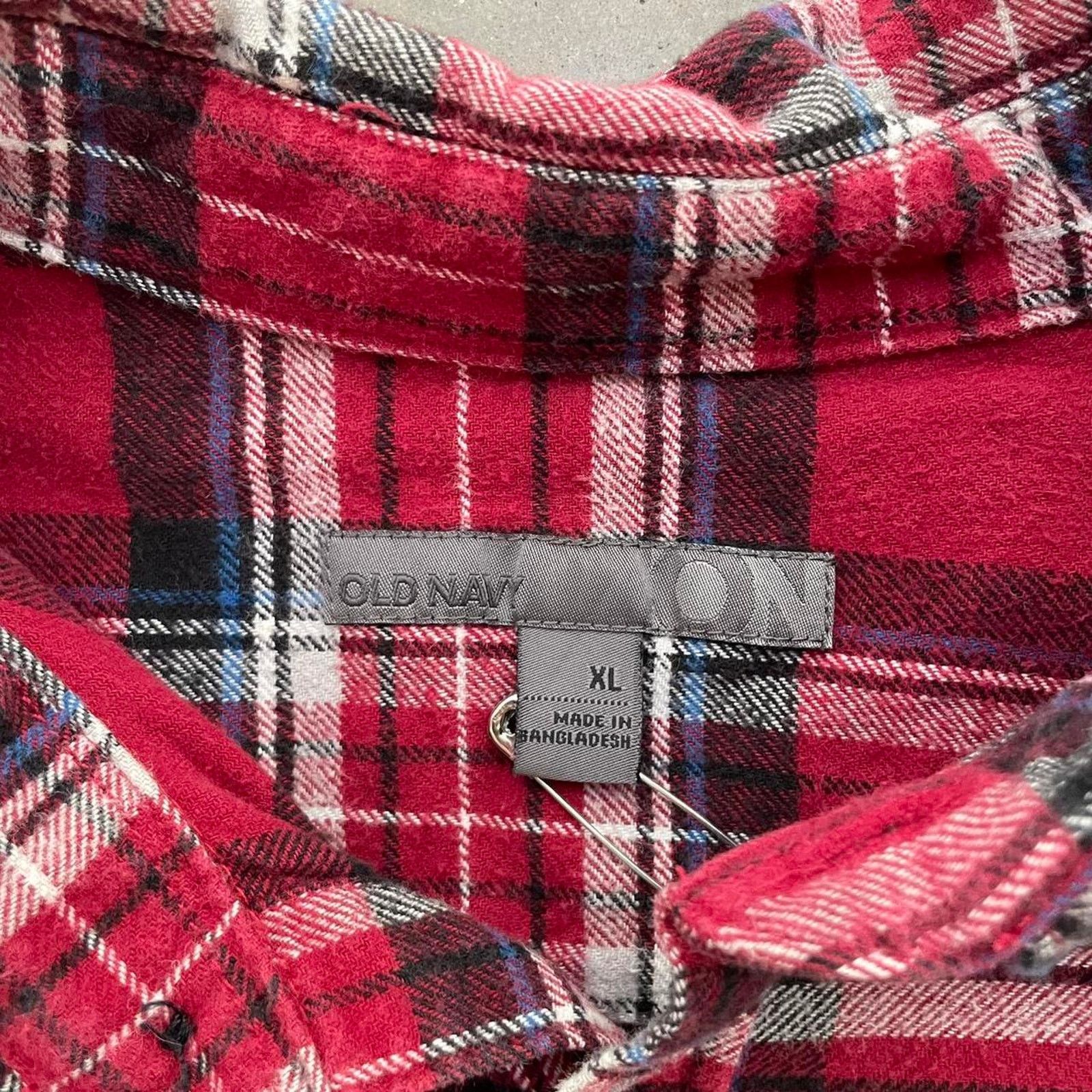 Old Navy Old Navy Red Plaid Flannel Shirt Size US XL / EU 56 / 4 - 3 Thumbnail
