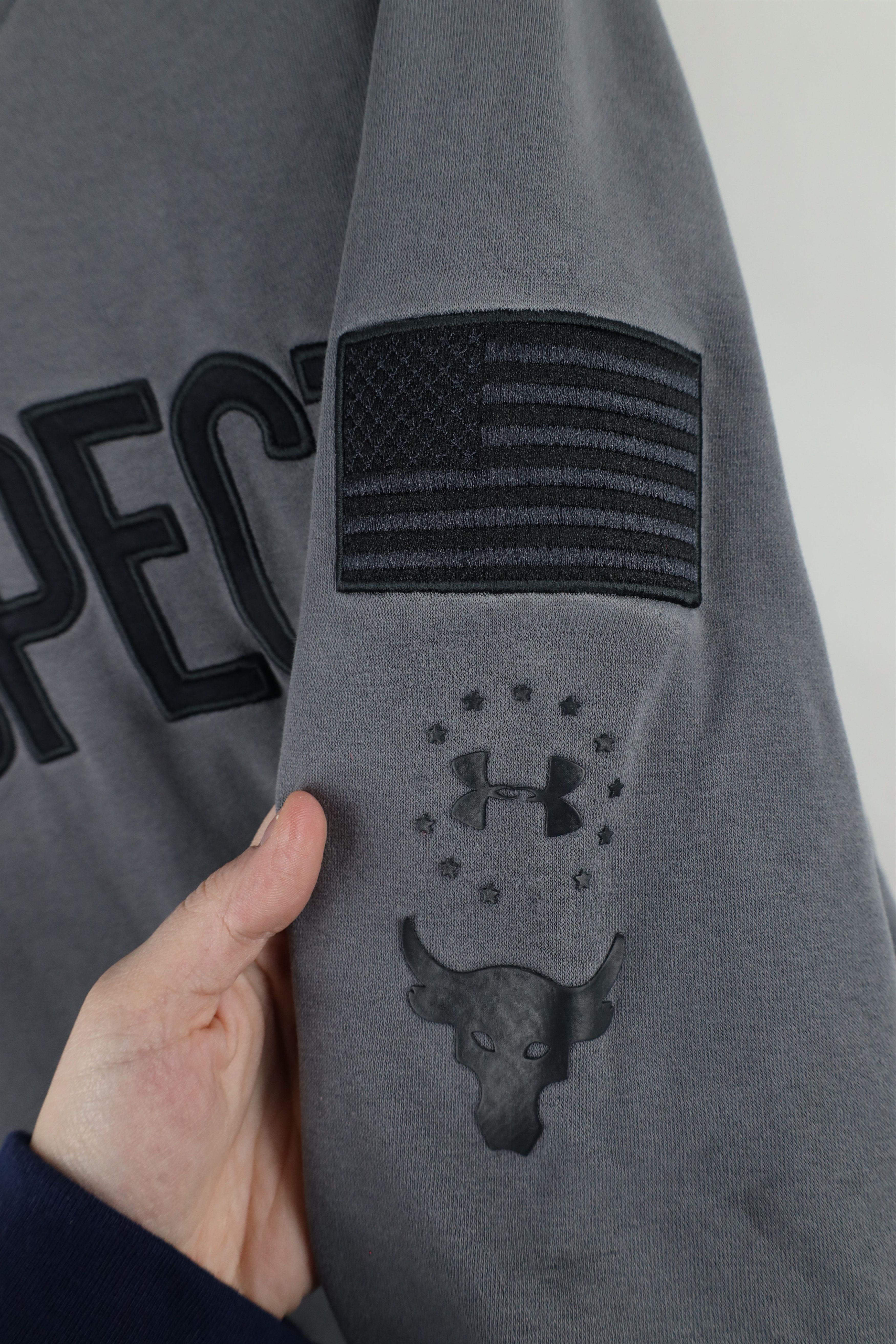 Under Armour × Vintage Under Armour x Project Rock Spell Respect Hoodie Sweatshirt Size US L / EU 52-54 / 3 - 5 Thumbnail