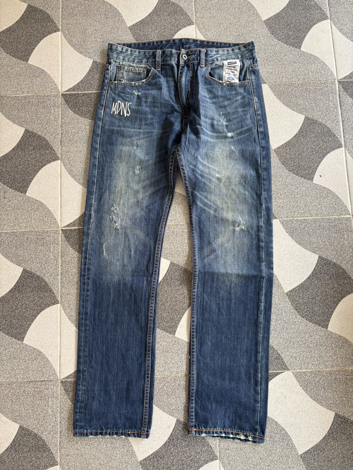 Madness Y2K Madness Individualism Distressed Denim Pants Size US 34 / EU 50 - 1 Thumbnail