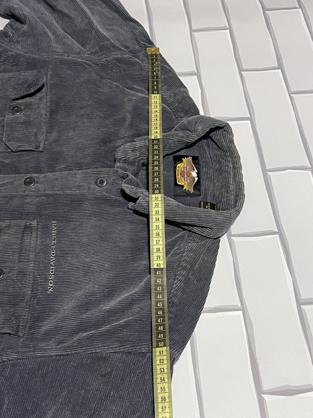 Harley Davidson Harley-Davidson Corduroy Shirt Vintage L Grey Size US L / EU 52-54 / 3 - 9 Thumbnail