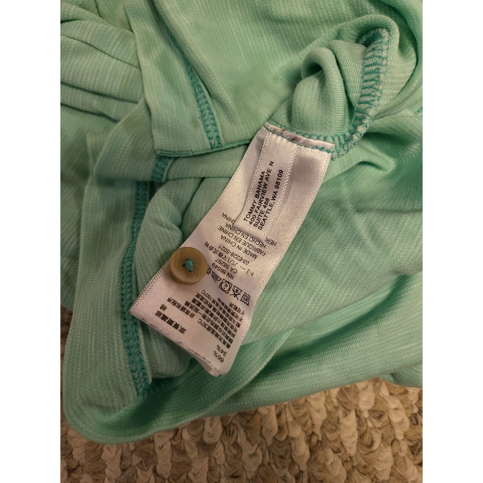 Tommy Bahama Tommy Bahama Men's 3XL Three Button Pale Green Golf Shirt Size US XXL / EU 58 / 5 - 5 Thumbnail