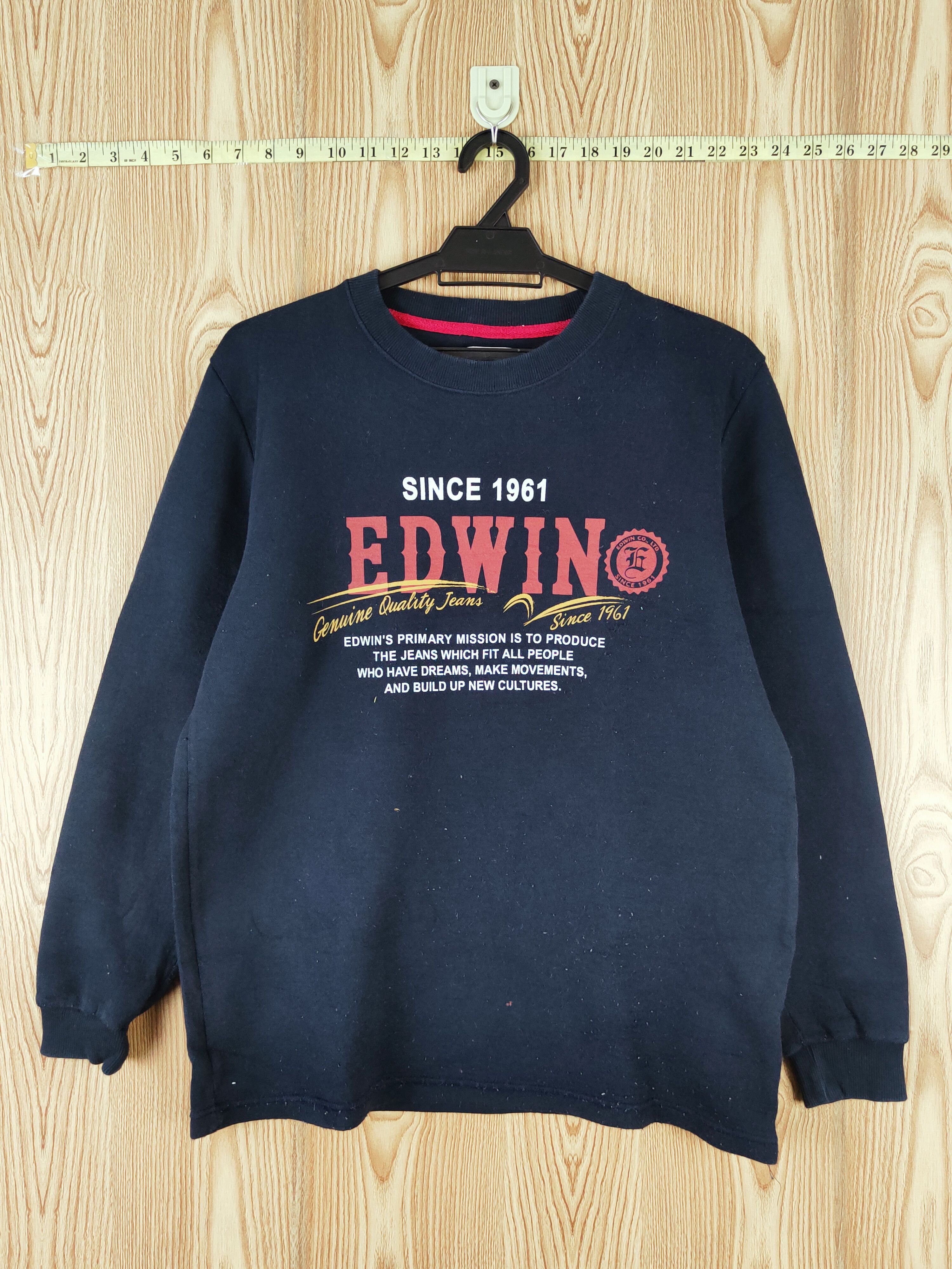 Edwin × Vintage Vintage 💥 Edwin Navy Sweatshirts Sweater Size US M / EU 48-50 / 2 - 1 Thumbnail