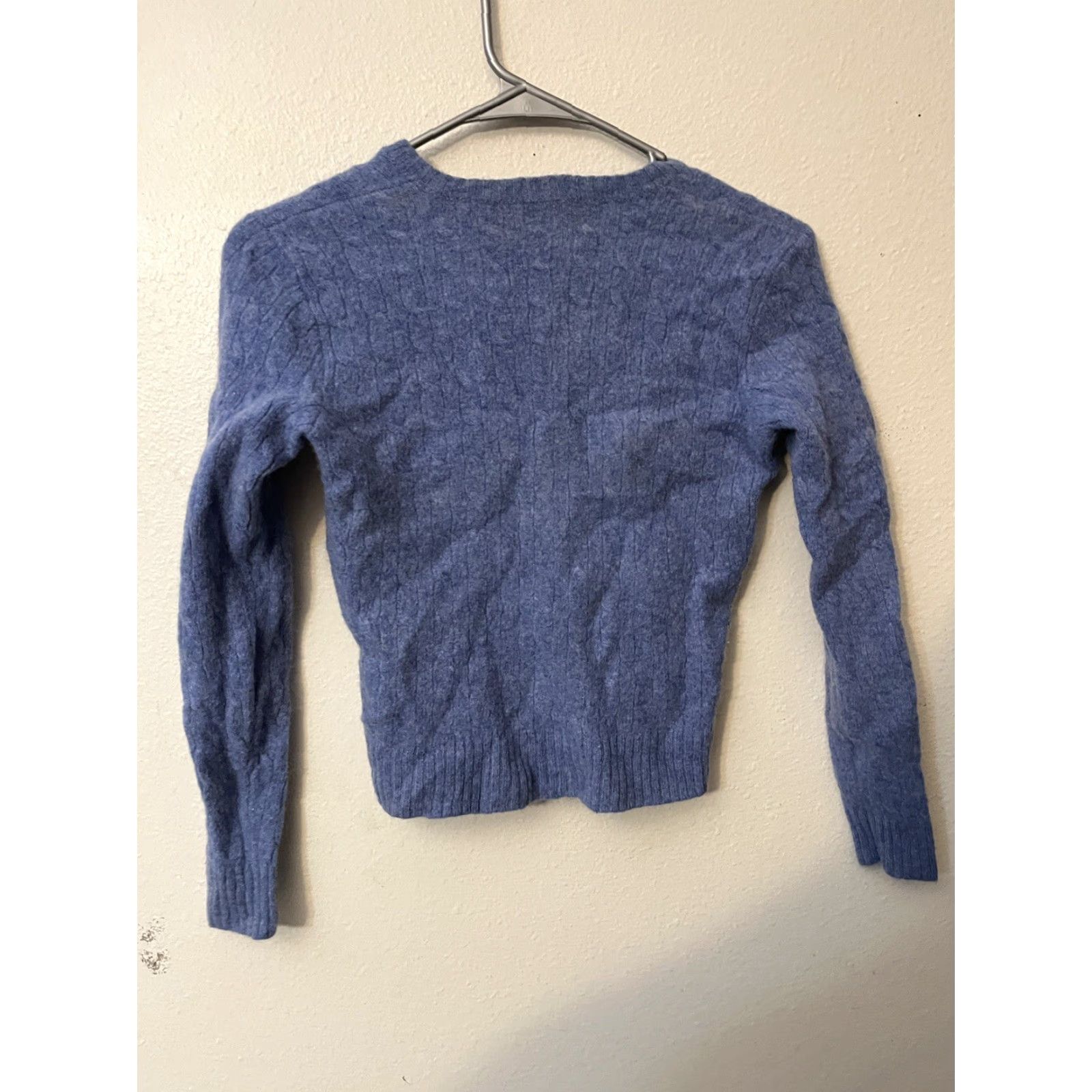 Polo Ralph Lauren Ralph Lauren Sport Sweater Womens Large Blue Cable-Knit V-Neck 100% Merino Wool Pullover Adult Regular Shirt/Top Size L / US 10 / IT 46 - 3 Thumbnail