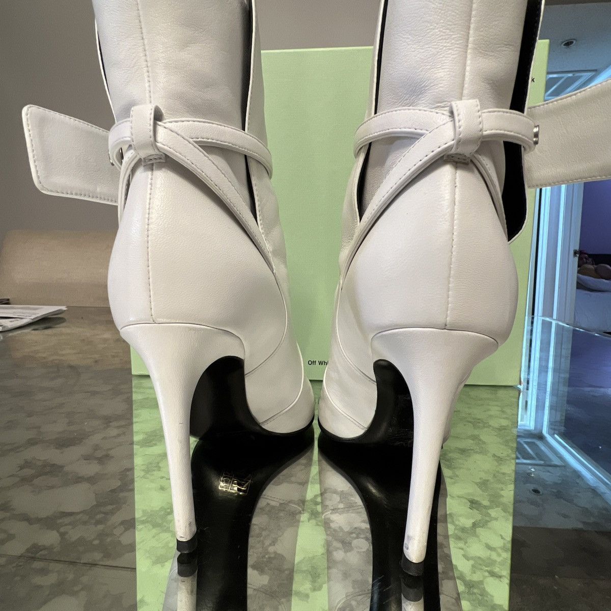 Off-White × Virgil Abloh Off-White Virgil Abloh Leather Zip Tie Pointed Toe Bootie 36 Size US 5.5 / IT 35.5 - 12 Thumbnail