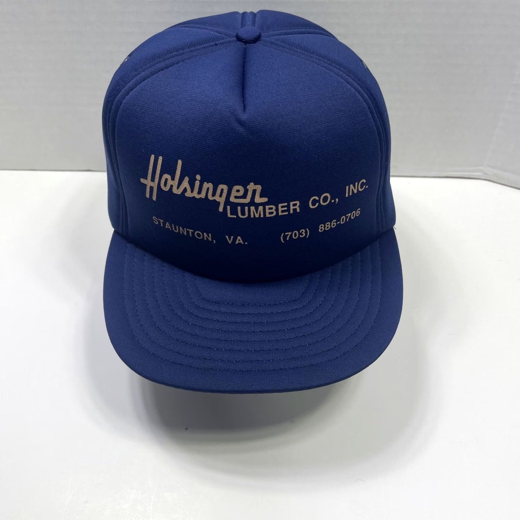 Vintage VINTAGE Holsinger Lumber Hat Cap Snap Back Blue Advertising Trucker Mens 80s Size ONE SIZE - 3 Thumbnail