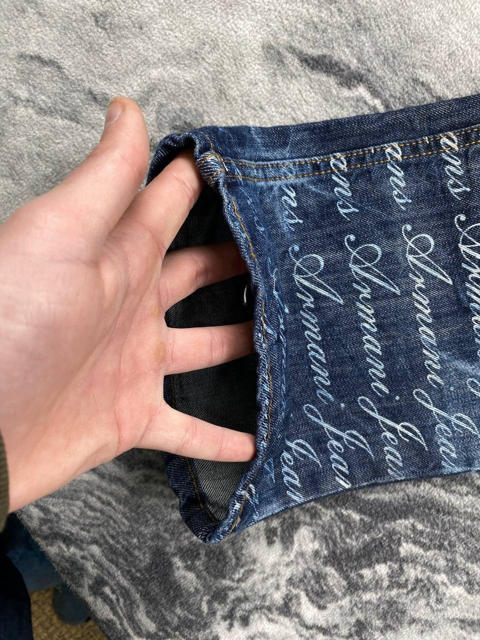 Armani Armani Jeans Big Monogram Logo Distressed Denim Jeans Size US 29 - 7 Thumbnail