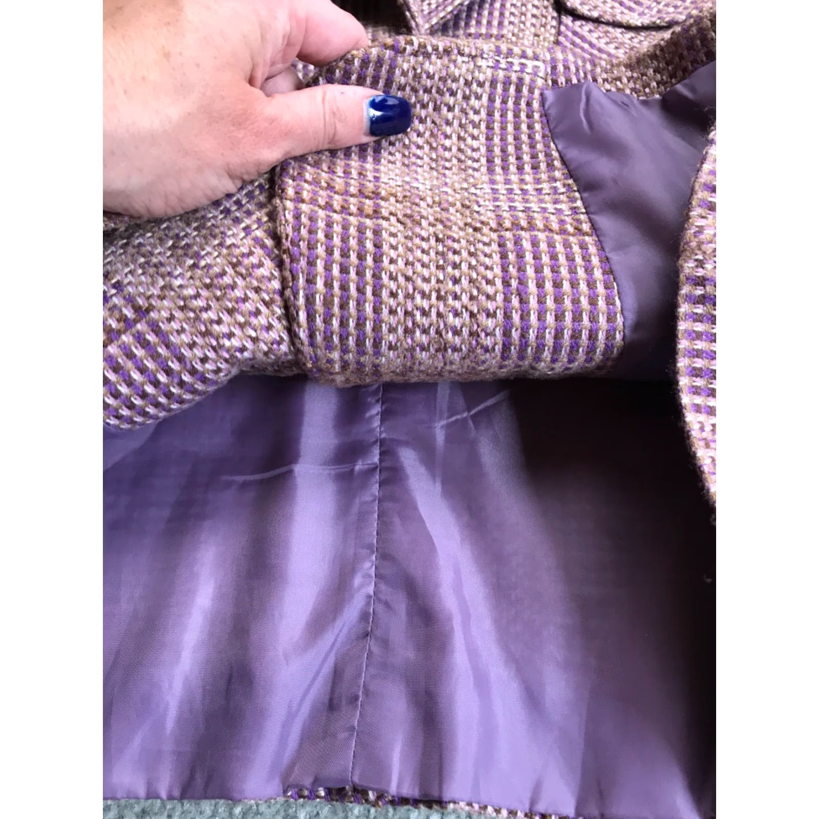 Worthington Worthington Jacket, Women's Size 14, Purple Brown, Shoulder Pads, Jacket, Women, 14, Brown, 90s? Size XL / US 12-14 / IT 48-50 - 4 Thumbnail