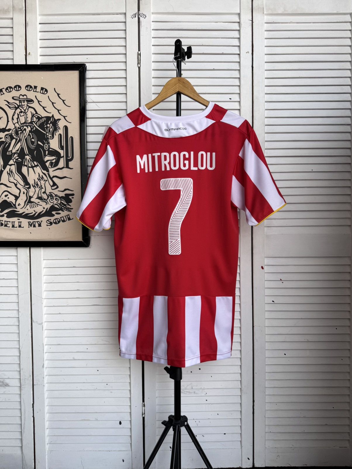 Vintage Vintage Olympiacos Mitroglou 7 Football Jersey Soccer Shirt Size US L / EU 52-54 / 3 - 2 Thumbnail