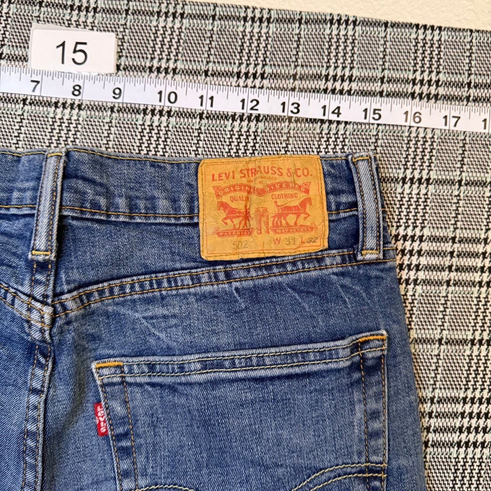 Levi's Levi's 502 Men's Jeans Blue Denim Straight Fit Stretch 31x32 Size US 31 - 2 Thumbnail