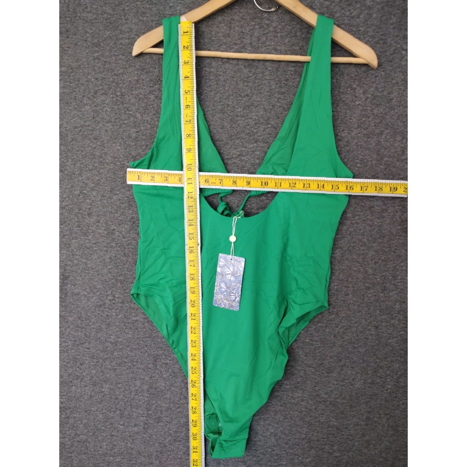 Triangl Toluca Swim One Piece XXL Green - Triangle Waist Wrap Open Tummy Lush Green Swimwear - Sexy, Nylon Spandex, Wide Straps, Plus Size - Women Size ONE SIZE - 4 Thumbnail