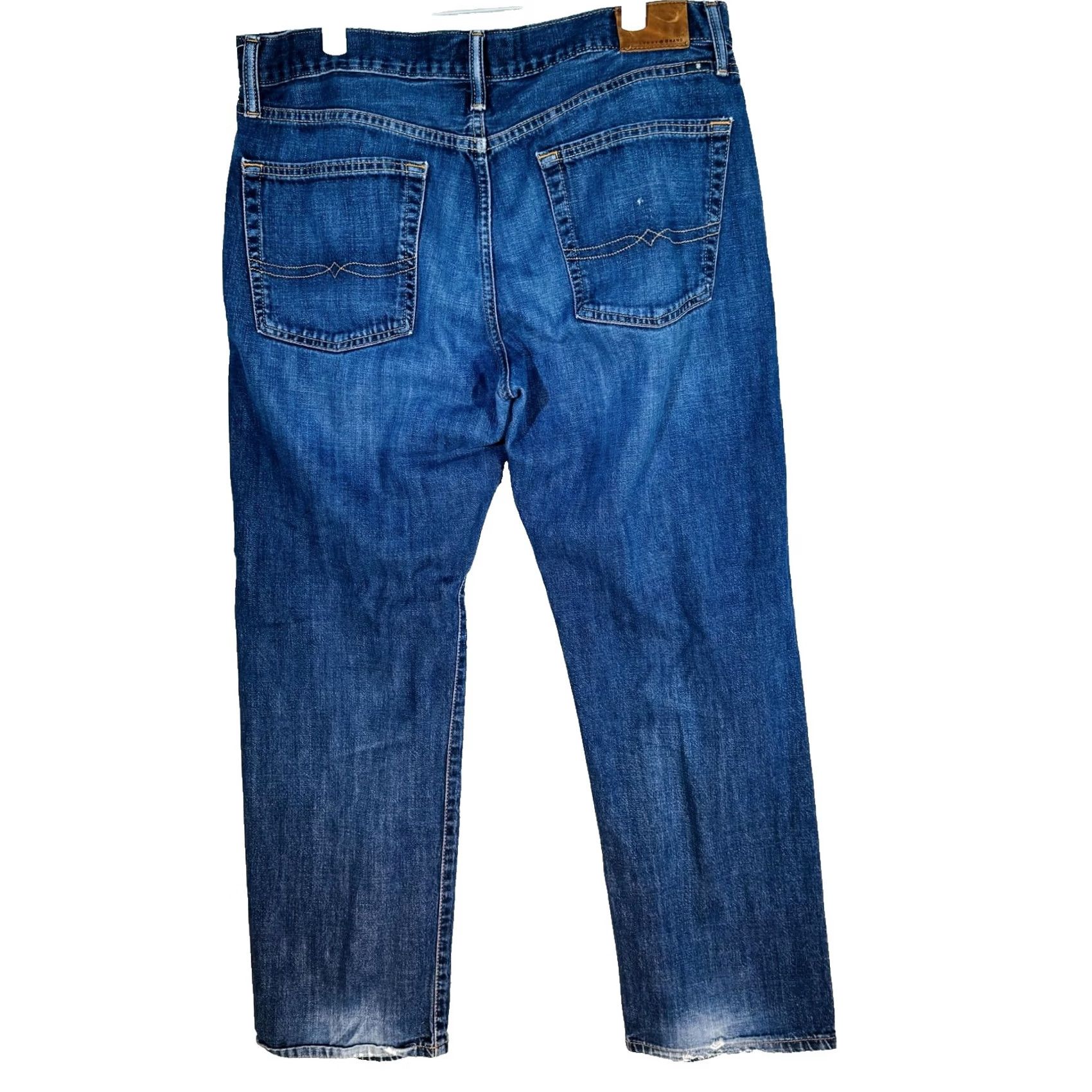 Lucky Brand Lucky Brand 363 Vintage Straight Jeans Mens 36x30 Blue Medium Wash Relaxed Denim Logo Patch 5-Pocket Zip Fly Casual Size US 36 / EU 52 - 6 Thumbnail