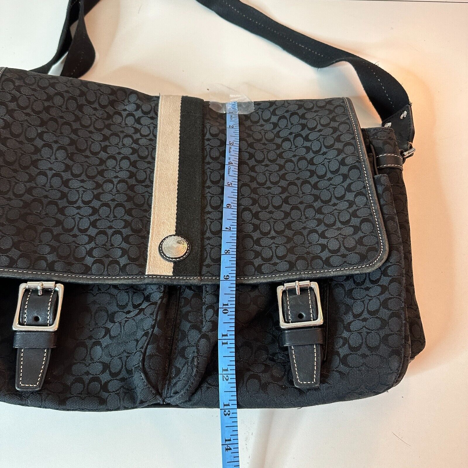 Coach Coach Signature Black Tan Voyager Messenger Shoulder Bag Size ONE SIZE - 13 Thumbnail