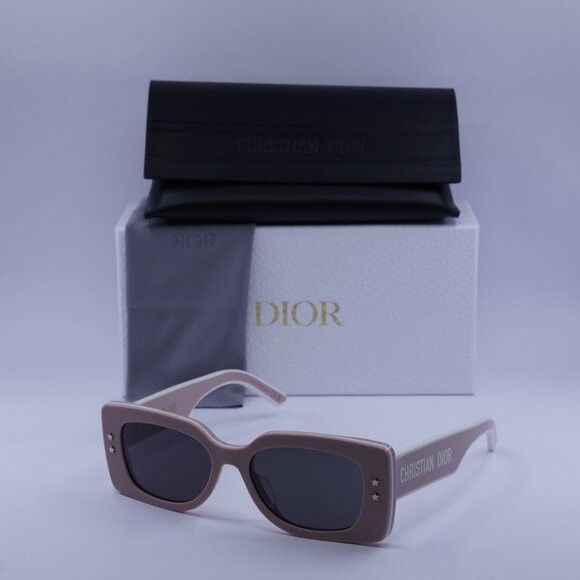 Dior Dior DIORPACIFIC S1U 40A0 Sunglasses Pink/White Rectangle Size ONE SIZE - 1 Thumbnail