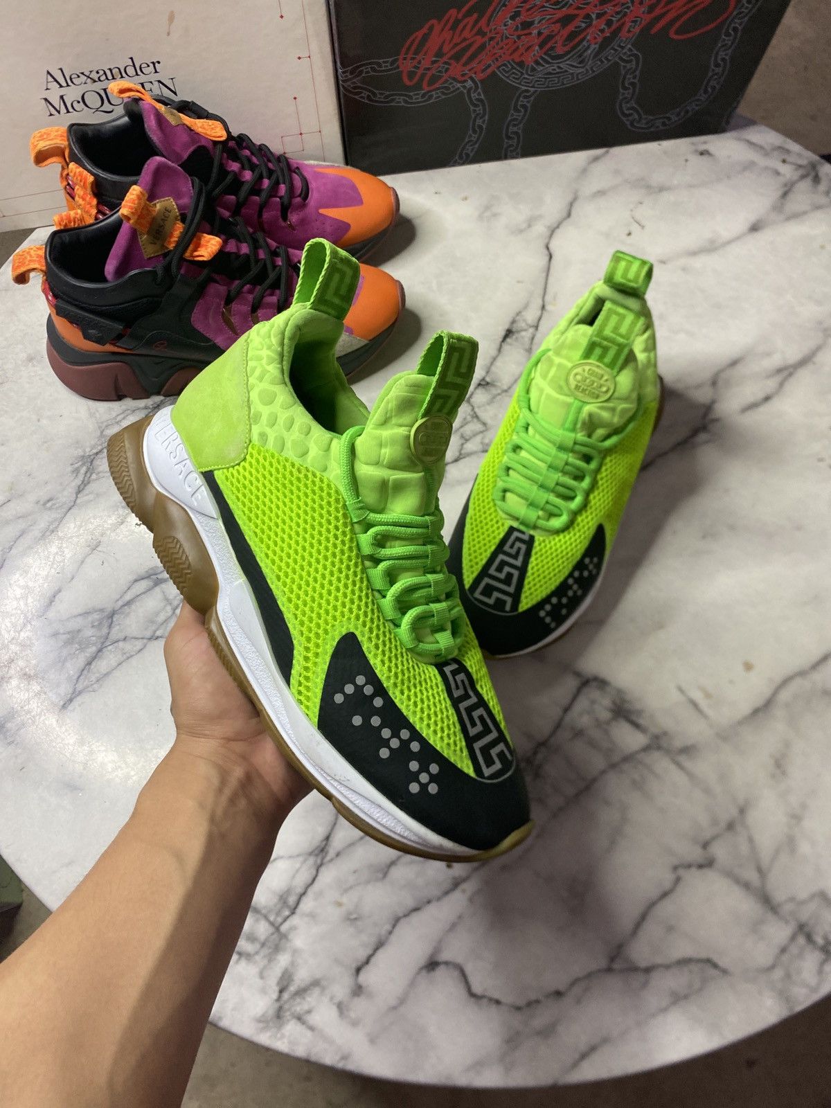 Lime green versace shops sneakers