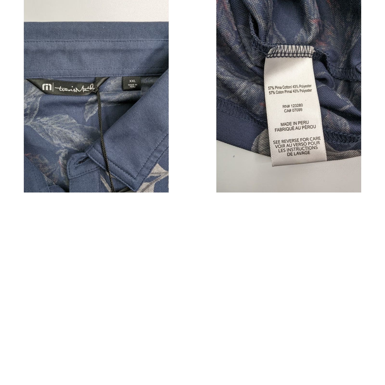 TravisMathew TRAVIS MATHEW Polo Magnaum Regular Piqué Multicolor 2XL Short Sleeve Button Down Front Spread Collar Golf Casual Mens Size US XXL / EU 58 / 5 - 8 Thumbnail