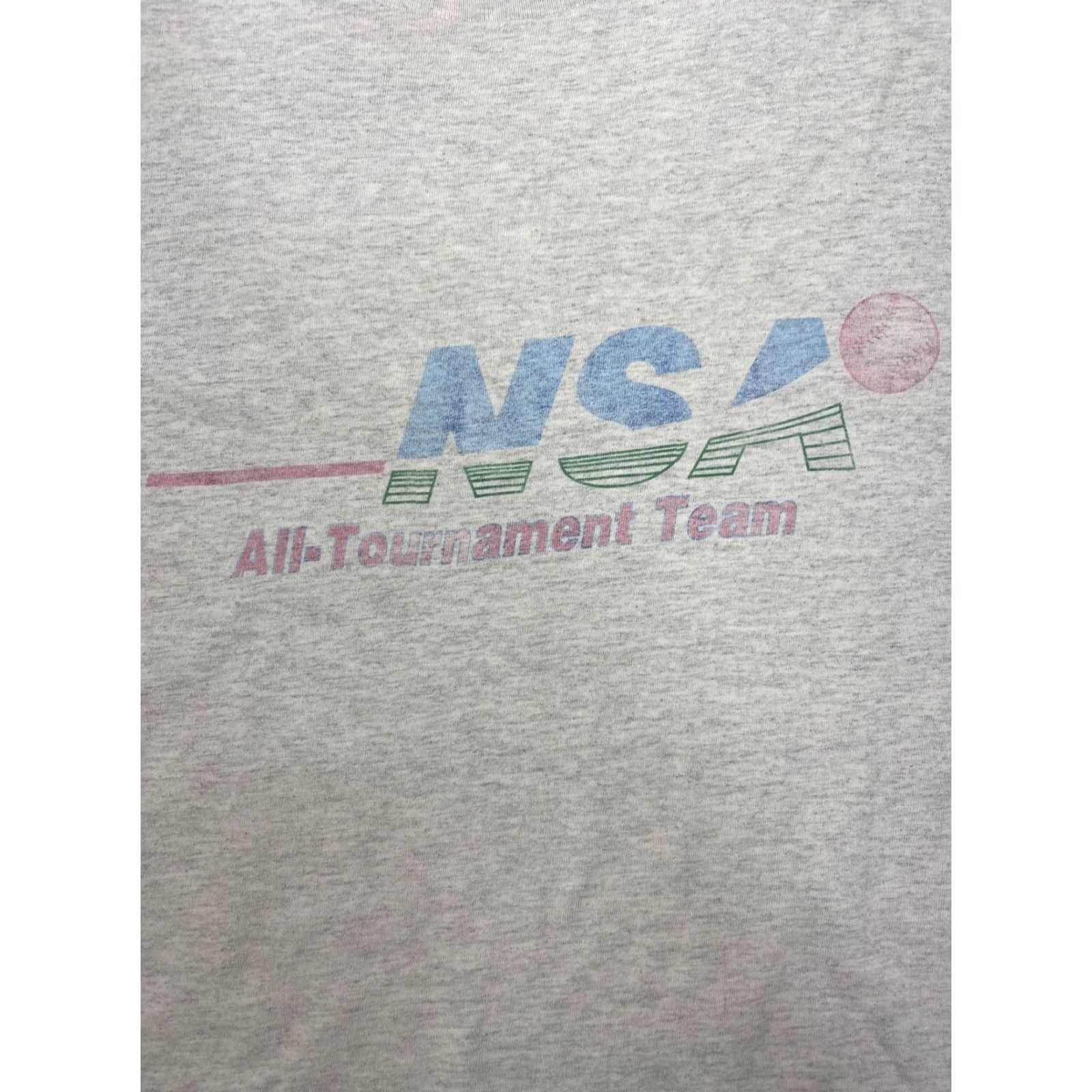 Delta VINTAGE NSA All Tournament Team Baseball T Shirt Gray 2XL Delta Short Sleeve Mens Size US XXL / EU 58 / 5 - 2 Thumbnail