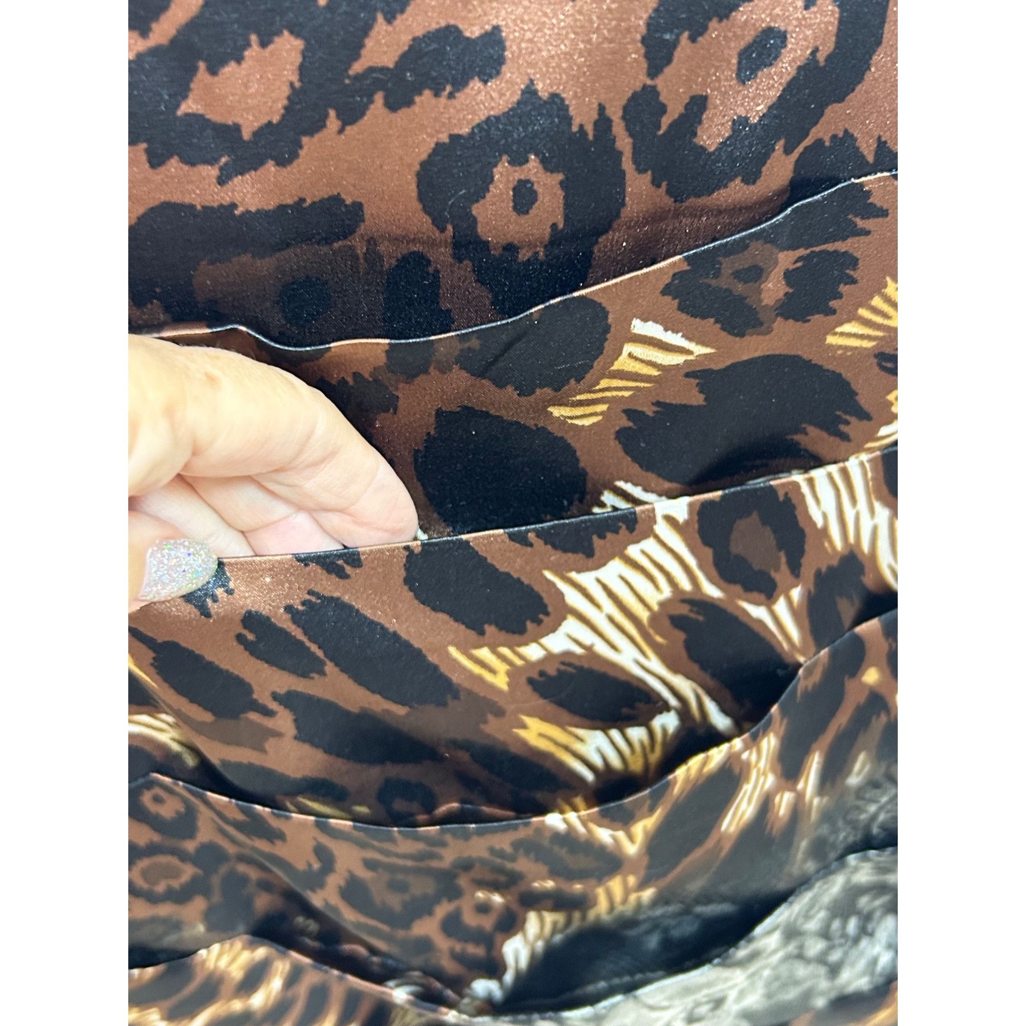 Other Bisou Bisou Dress 4 Mini Animal Print Brown Grey Sleeveless Size S / US 4 / IT 40 - 12 Thumbnail