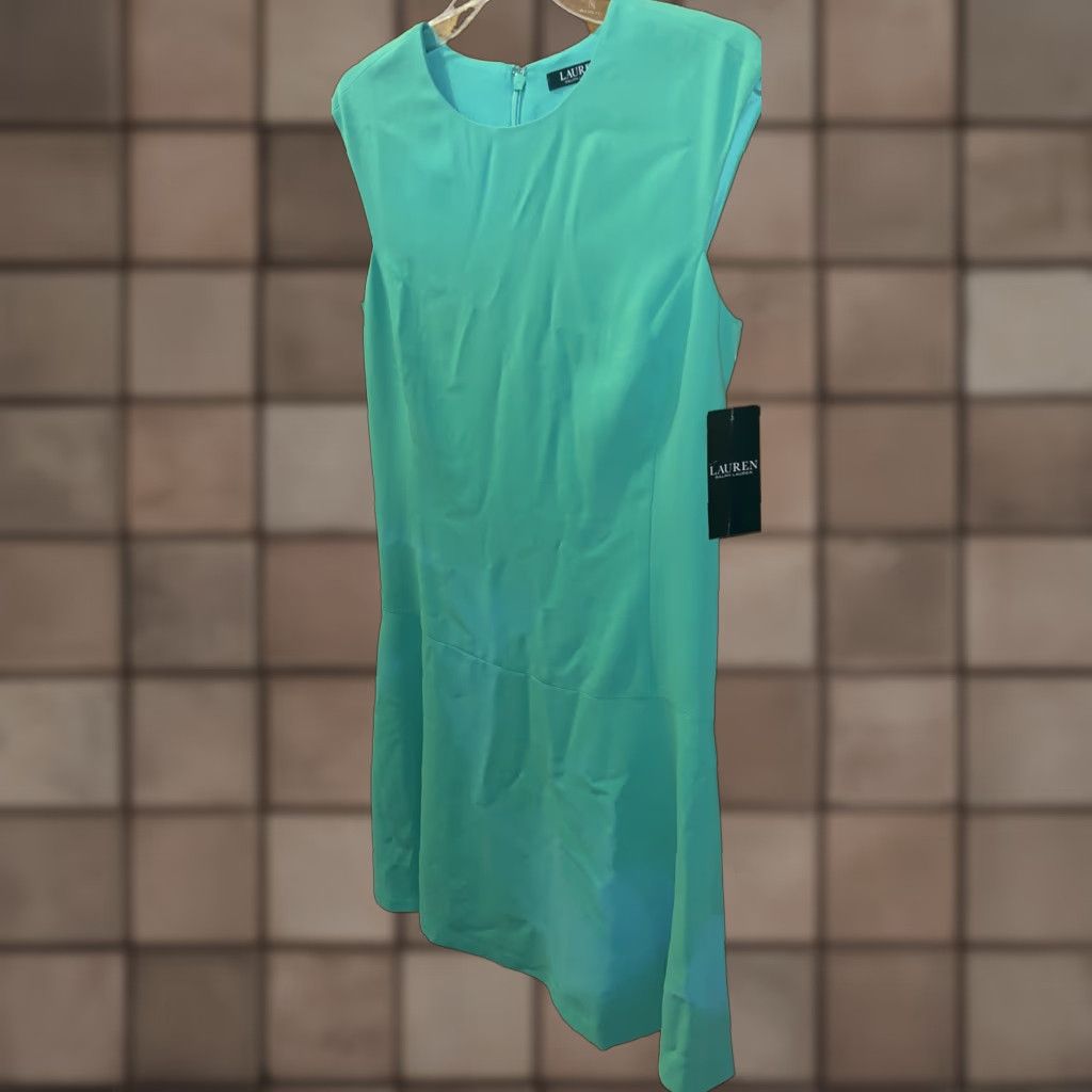 Ralph Lauren NWT Lauren Ralph Lauren Hampton Green Crepe A-Line Dress Size 4 Size S / US 4 / IT 40 - 1 Thumbnail