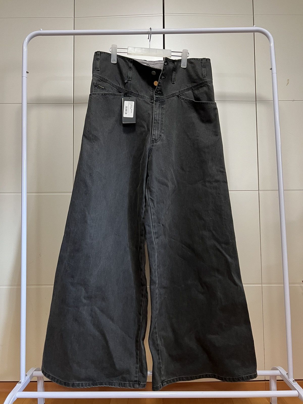 image of Raf Simons Archive Aw04 Wide Denim Jeans in Black, Men's (Size 36)