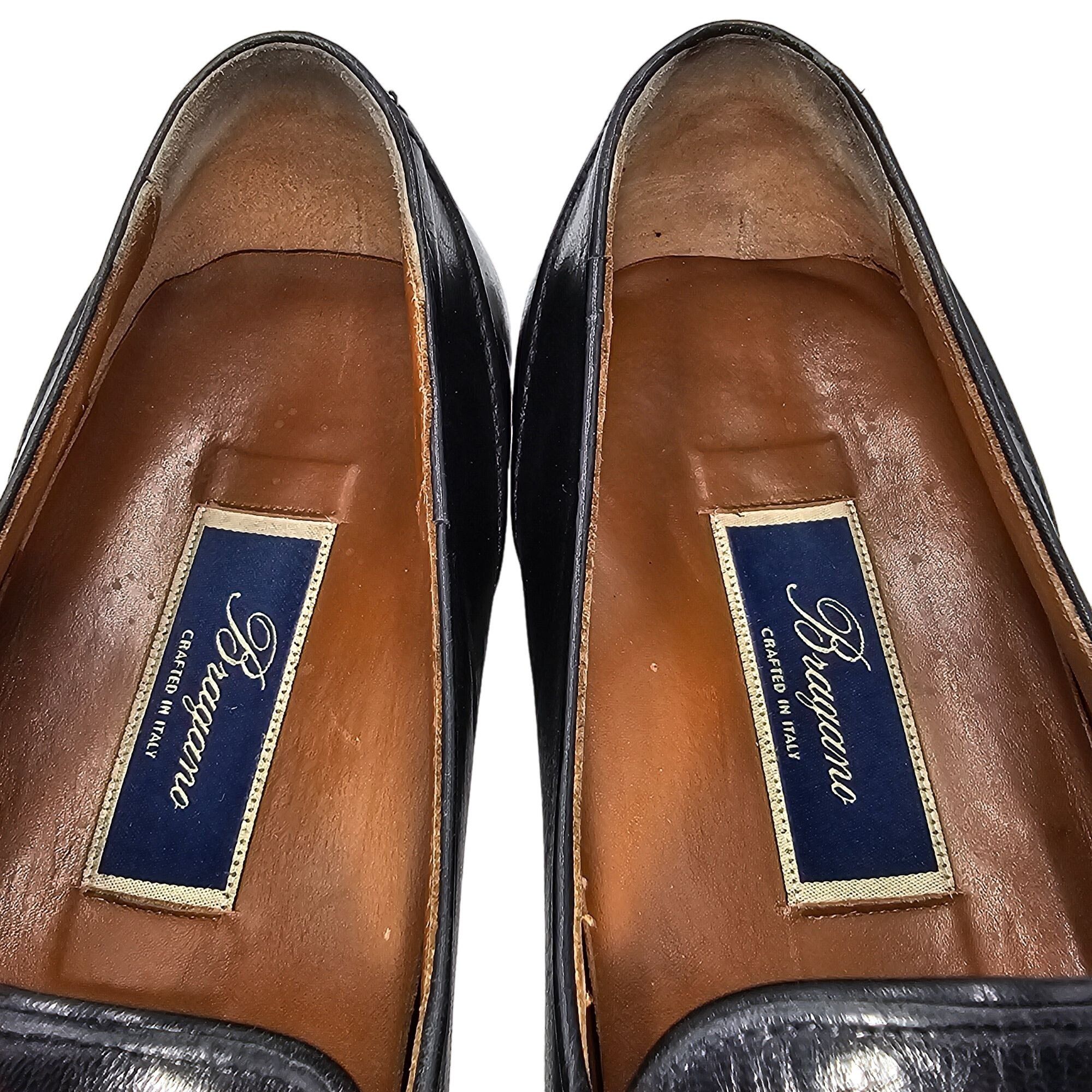 Bragano × Cole Haan Vintage Bragano Italy Dress Shoes Men's 9.5M Black Leather Size US 9.5 / EU 42-43 - 10 Thumbnail