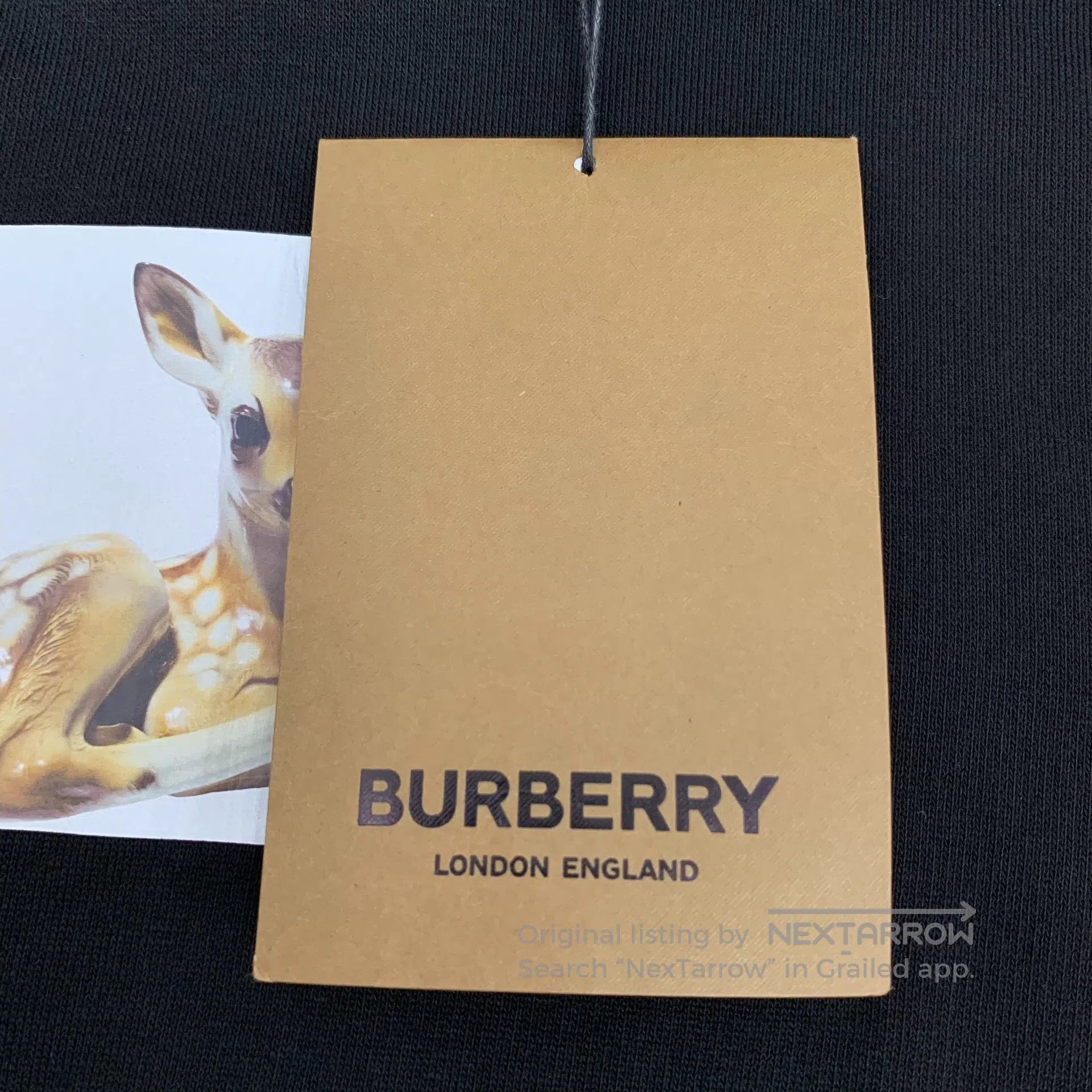 Burberry Burberry Black Fawn Print Cotton Hooded Drawstring Long Sl Size US XS / EU 42 / 0 - 6 Thumbnail