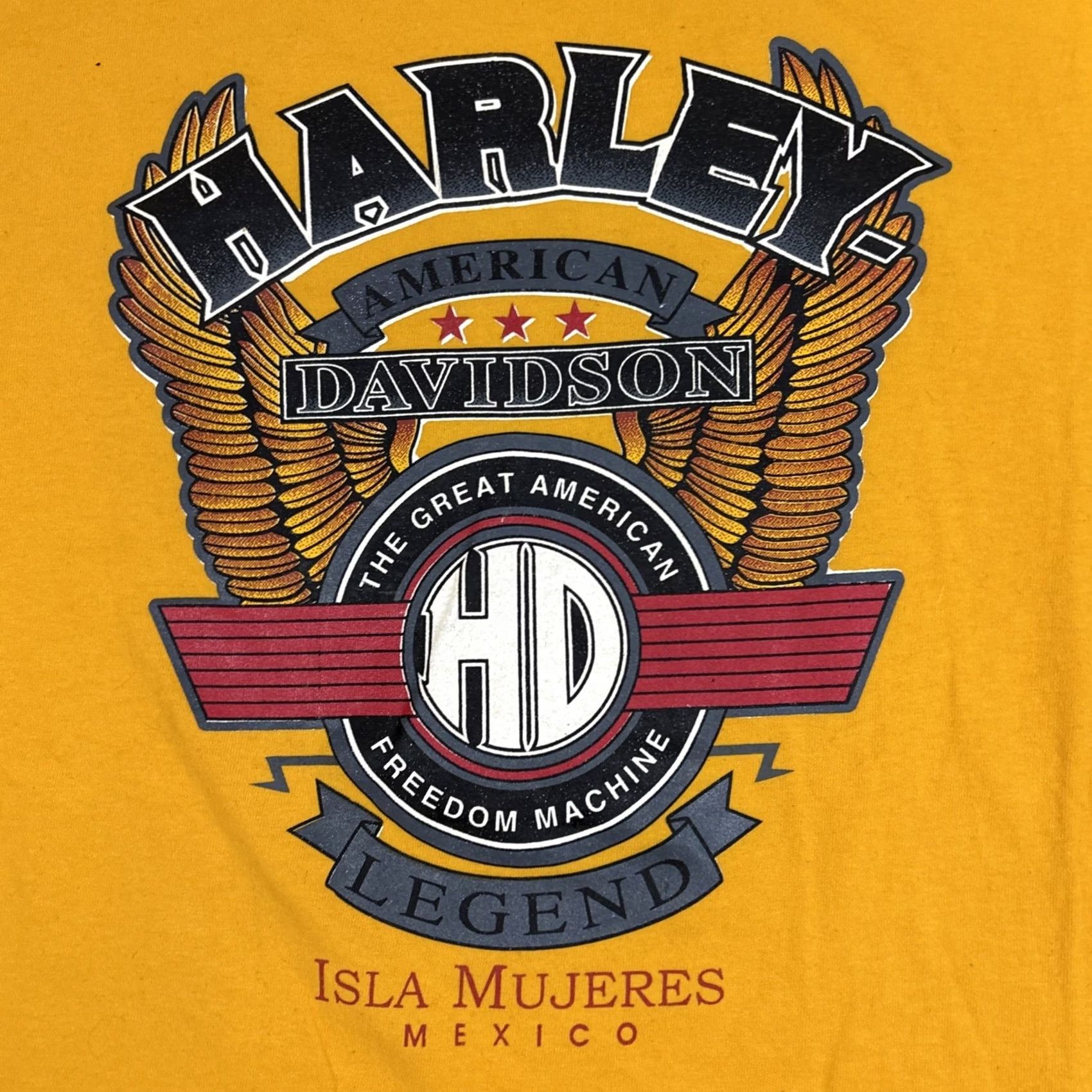 Vintage Vintage Harley Davidson Shirt Mens Size XL Yellow Isla Mujeres Yazbek Mexico Size US XL / EU 56 / 4 - 5 Thumbnail