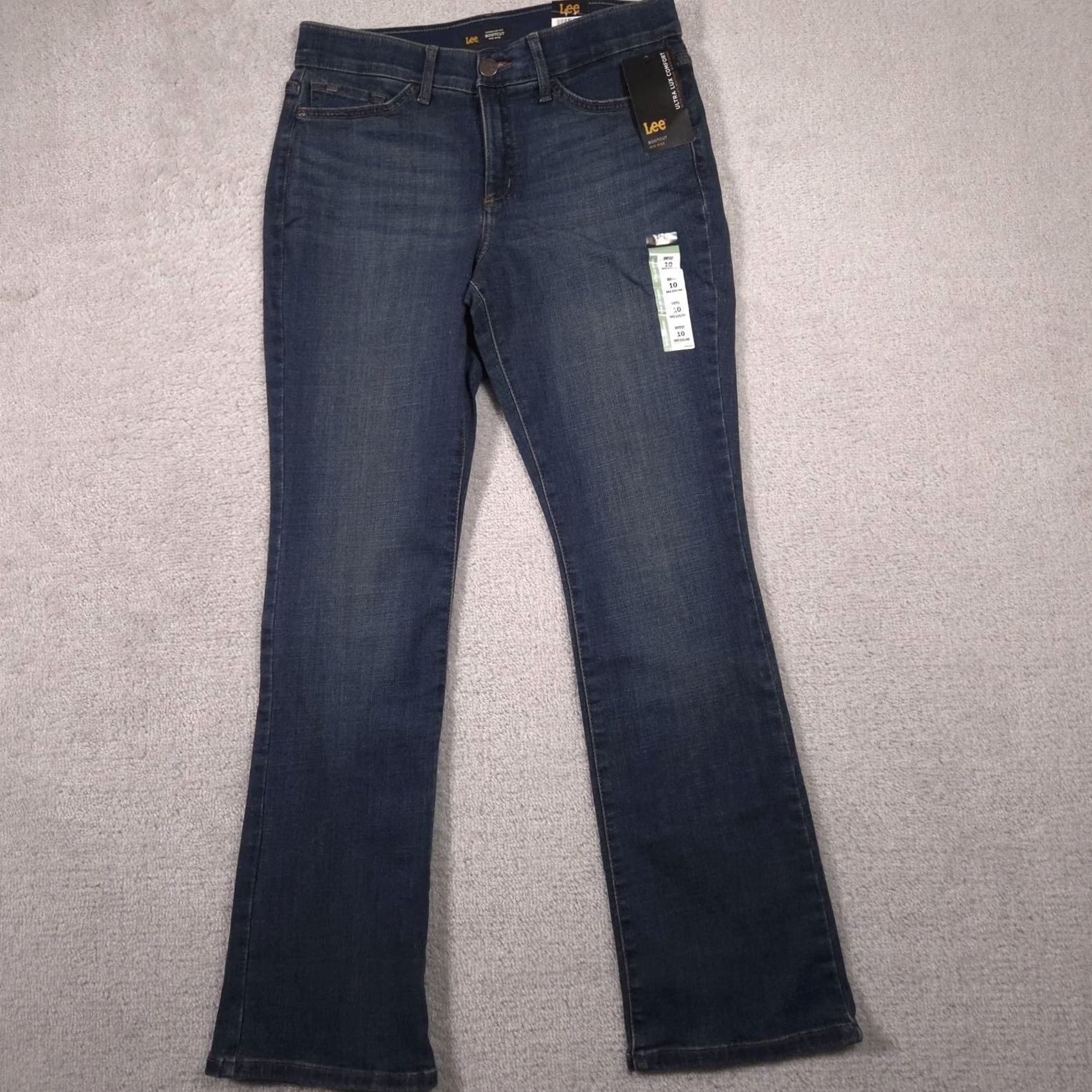 Lee Lee Jeans Womens 10 Blue Medium Wash Mid Rise Regular Fit Bootcut Stretch Denim Size 32" / US 10 / IT 46 - 2 Thumbnail
