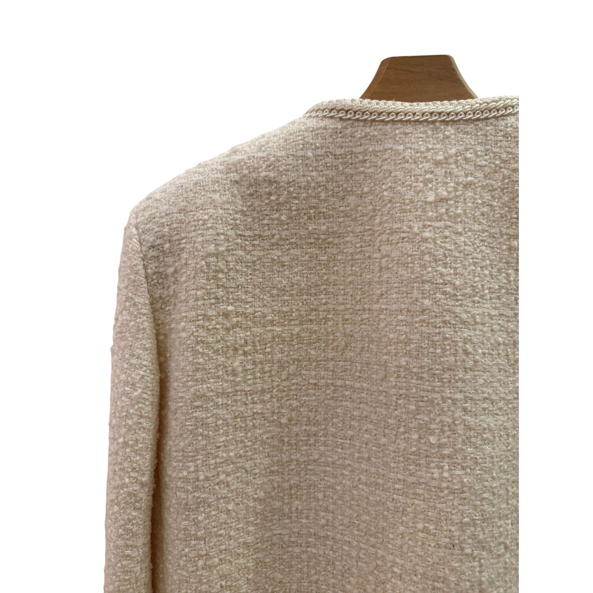 Celine Celine Womens Ivory Boucle Tweed Jacket With Gold Buttons & Size XS / US 0-2 / IT 36-38 - 5 Thumbnail