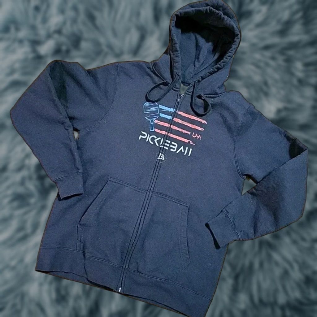 Port & Company Port & Company Pickleball USA Hoodie Black M Full Zip Size US M / EU 48-50 / 2 - 1 Thumbnail
